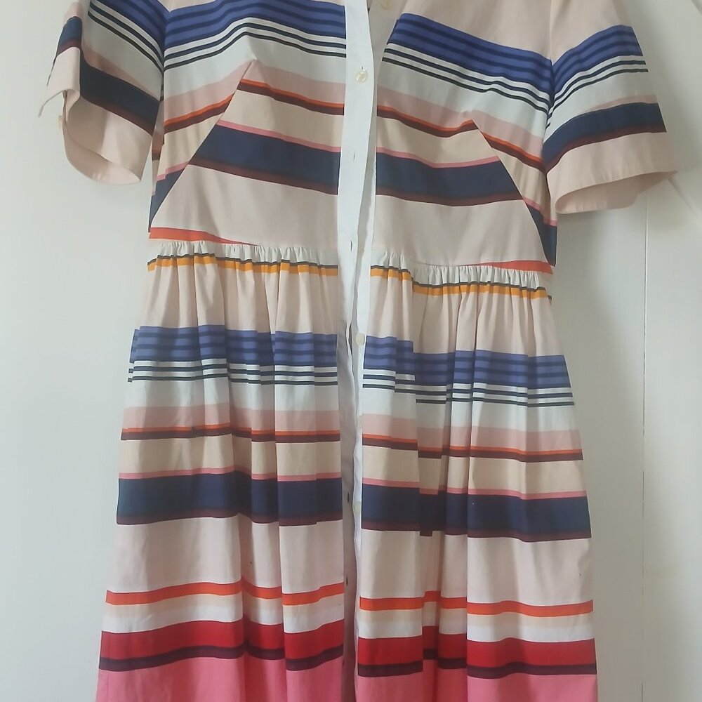 Kate Spade New York "Spice Things Up" Berber Stripe Shirtdress-size 8